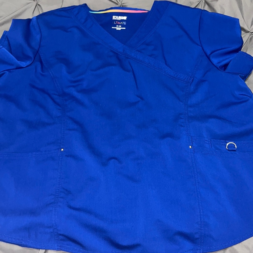 Electric blue scrub top